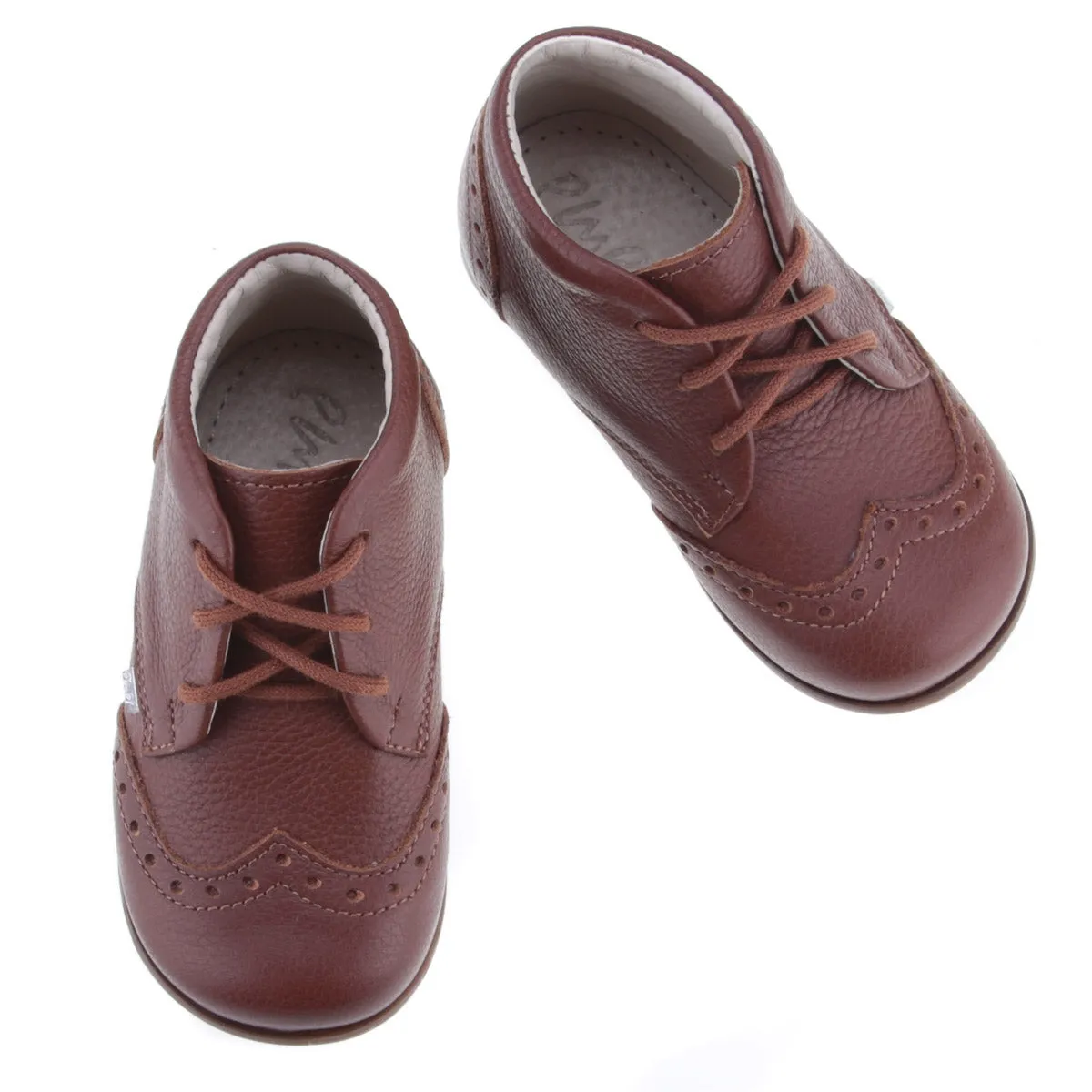 (1432A-11) Emel classic first shoes Brown brogue