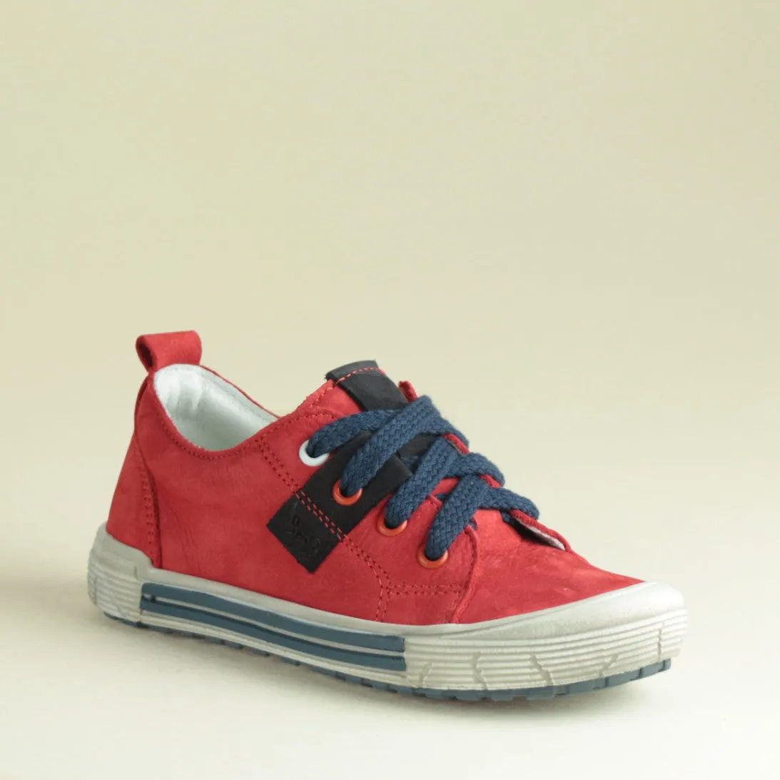 (2251-8)  Red Low Lace Up Trainers