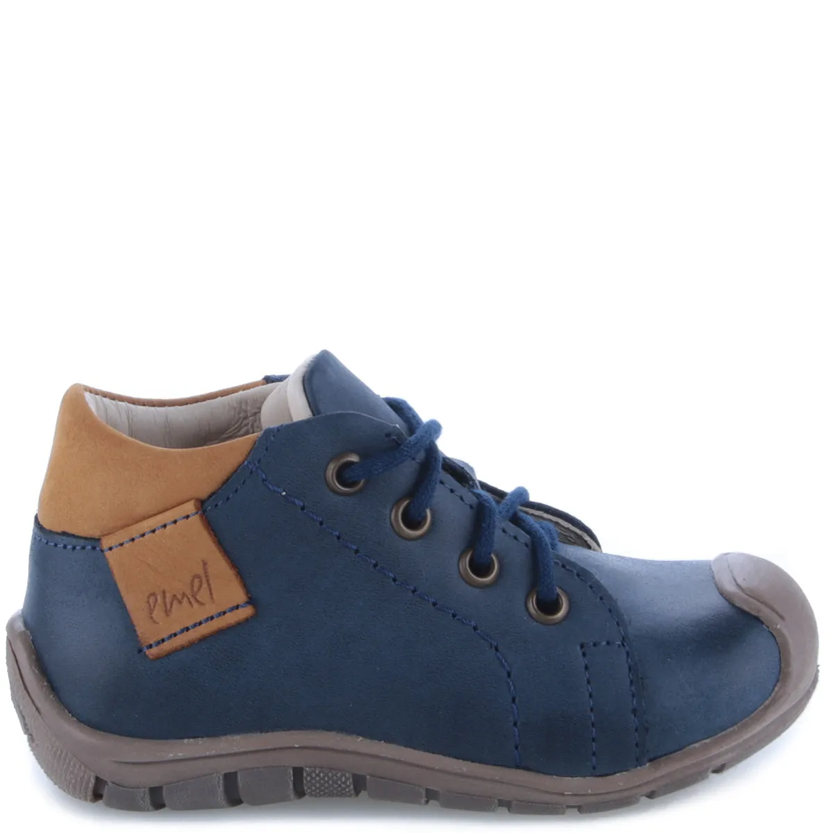 (2388G-6N) Blue Lace Up Trainers with bumper