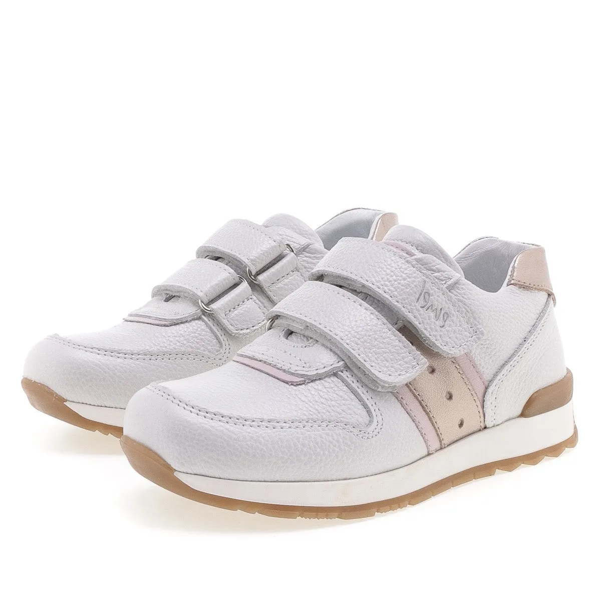 (2683-18) Low Velcro sneaker shiny white