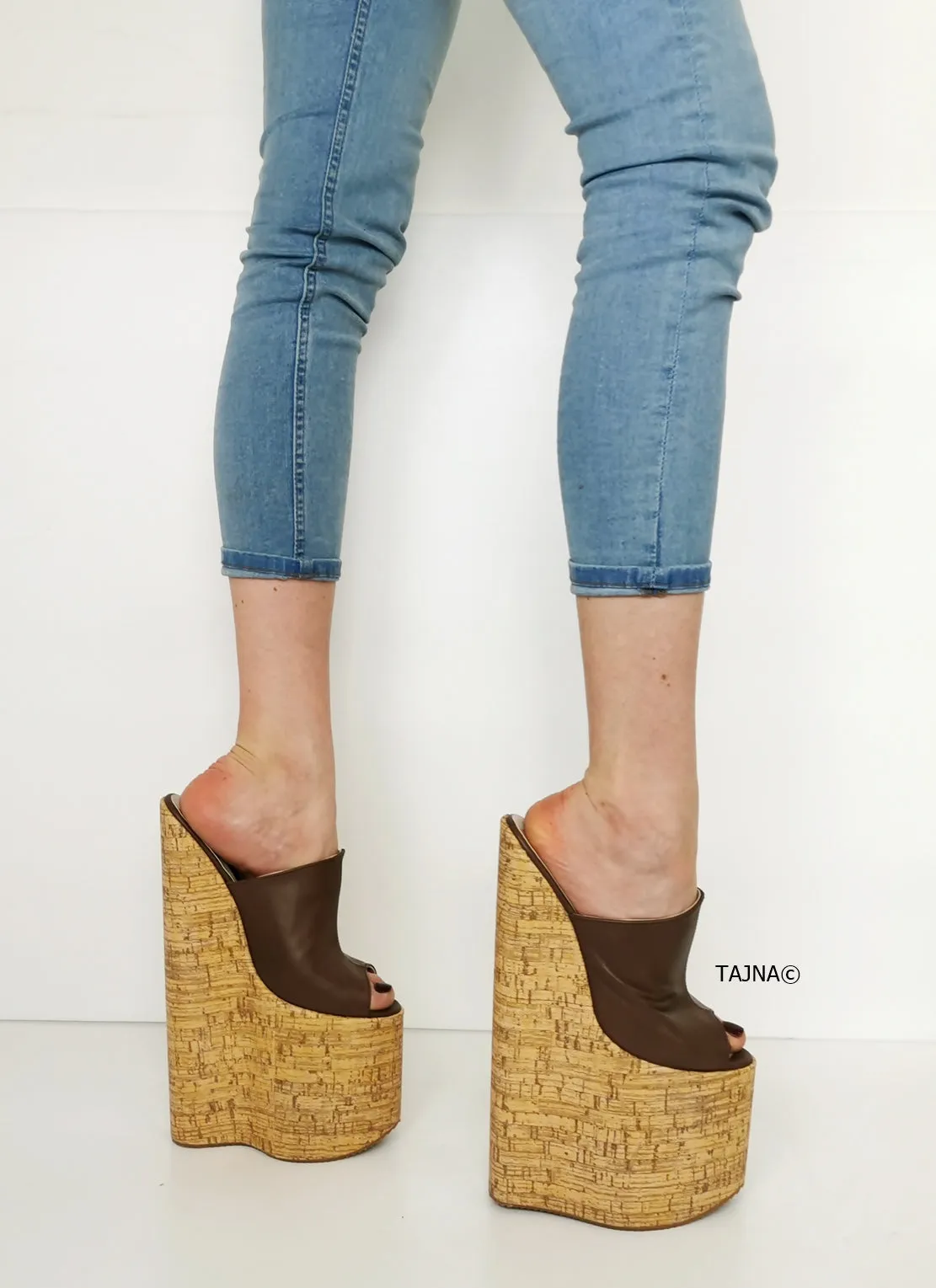 30 cm Extreme High Heel Cork Mules