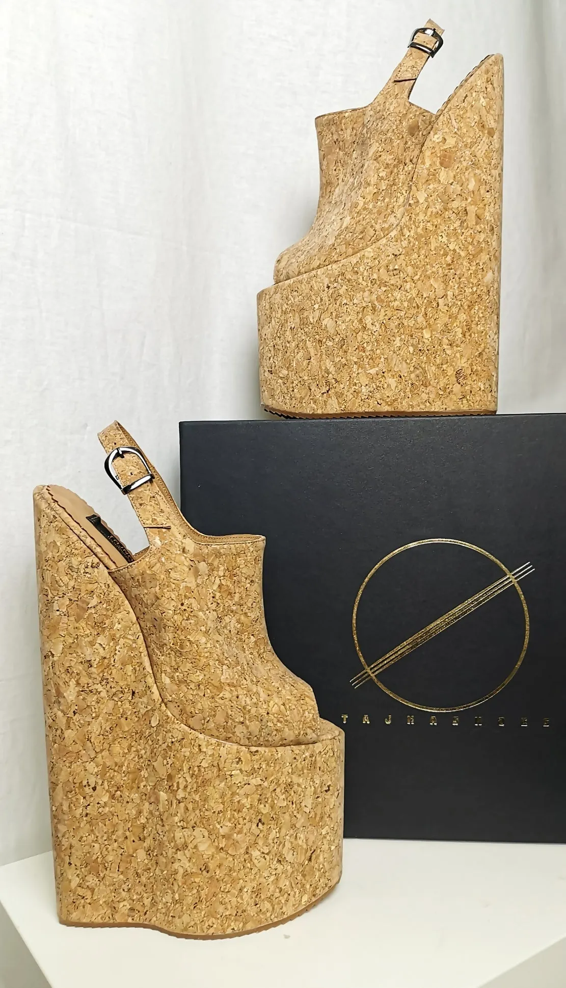 30 cm Extreme High Heel Cork Wedge Sandals