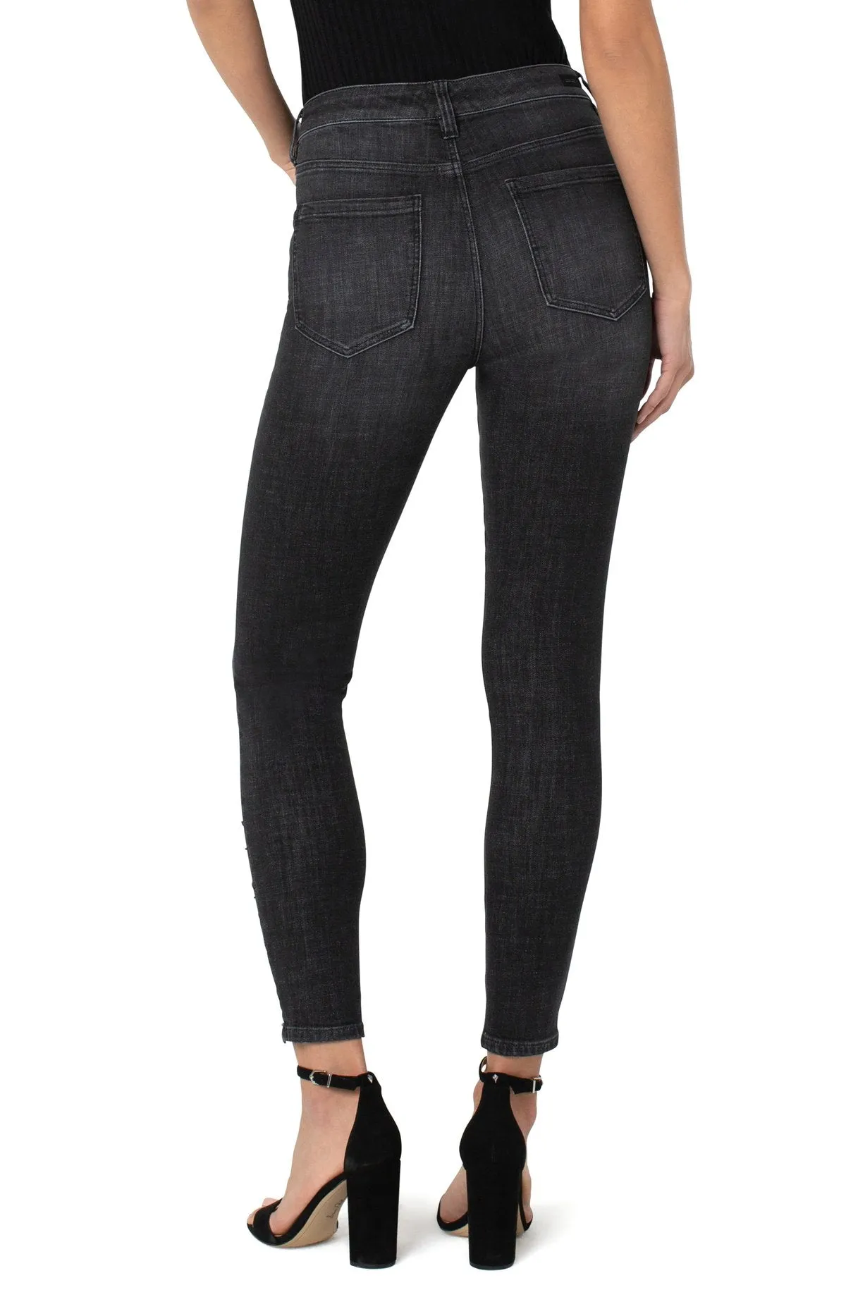 Abby High Rise Shredded Hem Skinny Jean