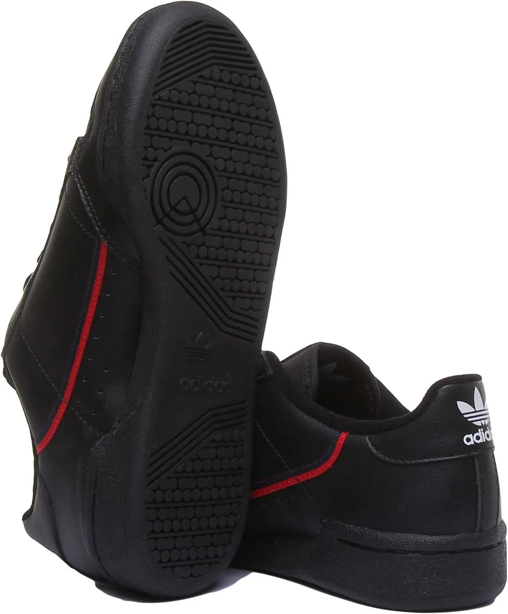 Adidas Continental 80J Leather Trainers In Black For Youth