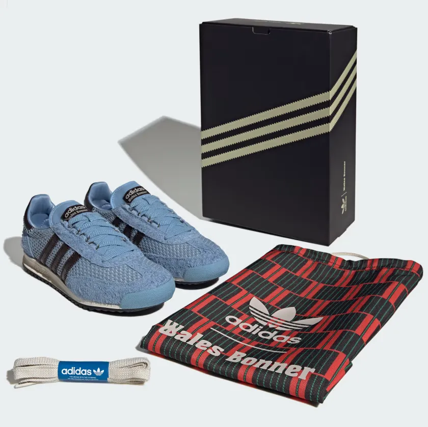 adidas x Wales Bonner SL76 Sneakers - Ash Blue / Core Black / Ash Blue