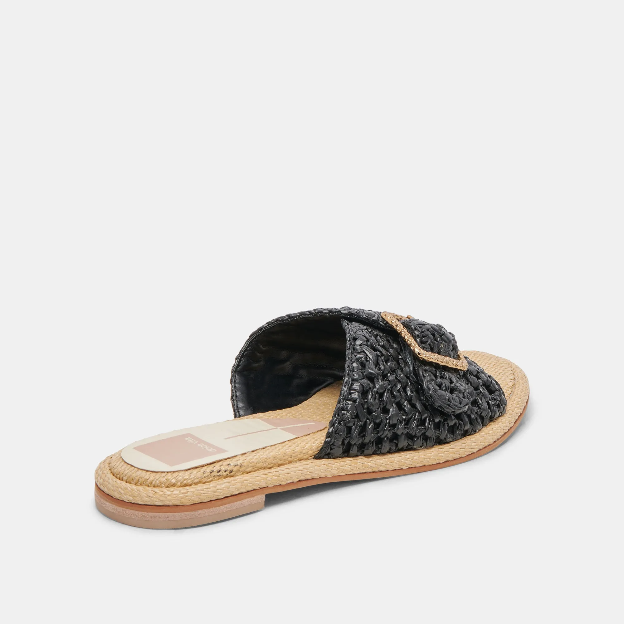 ALONZO SANDALS ONYX RAFFIA