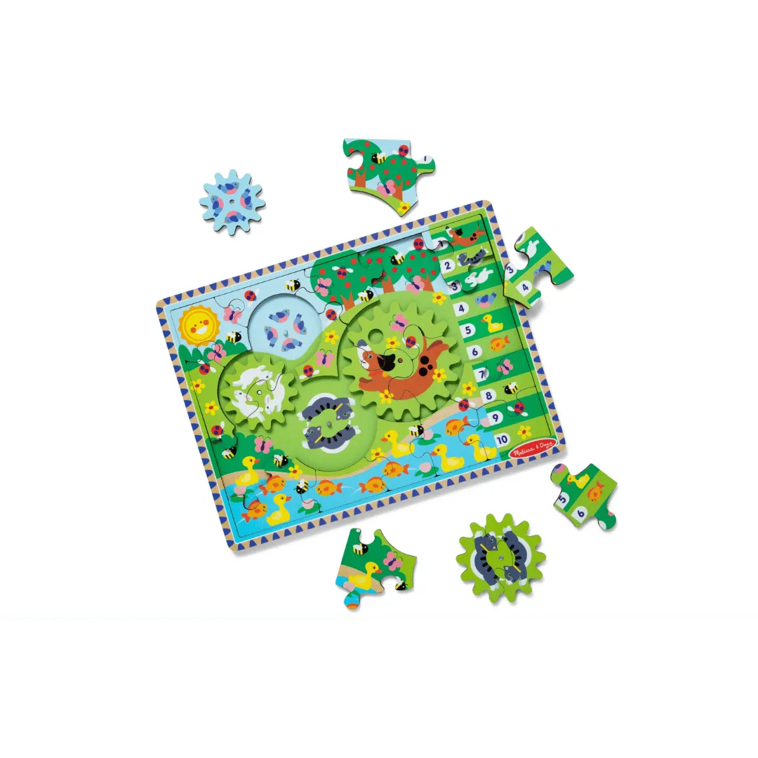 Animal Chase I-Spy Wooden Gear Puzzle