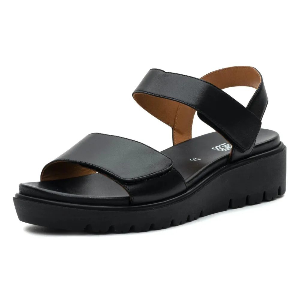 Ara Bellvue Black Nappa Soft Platform Sandal (Women's)