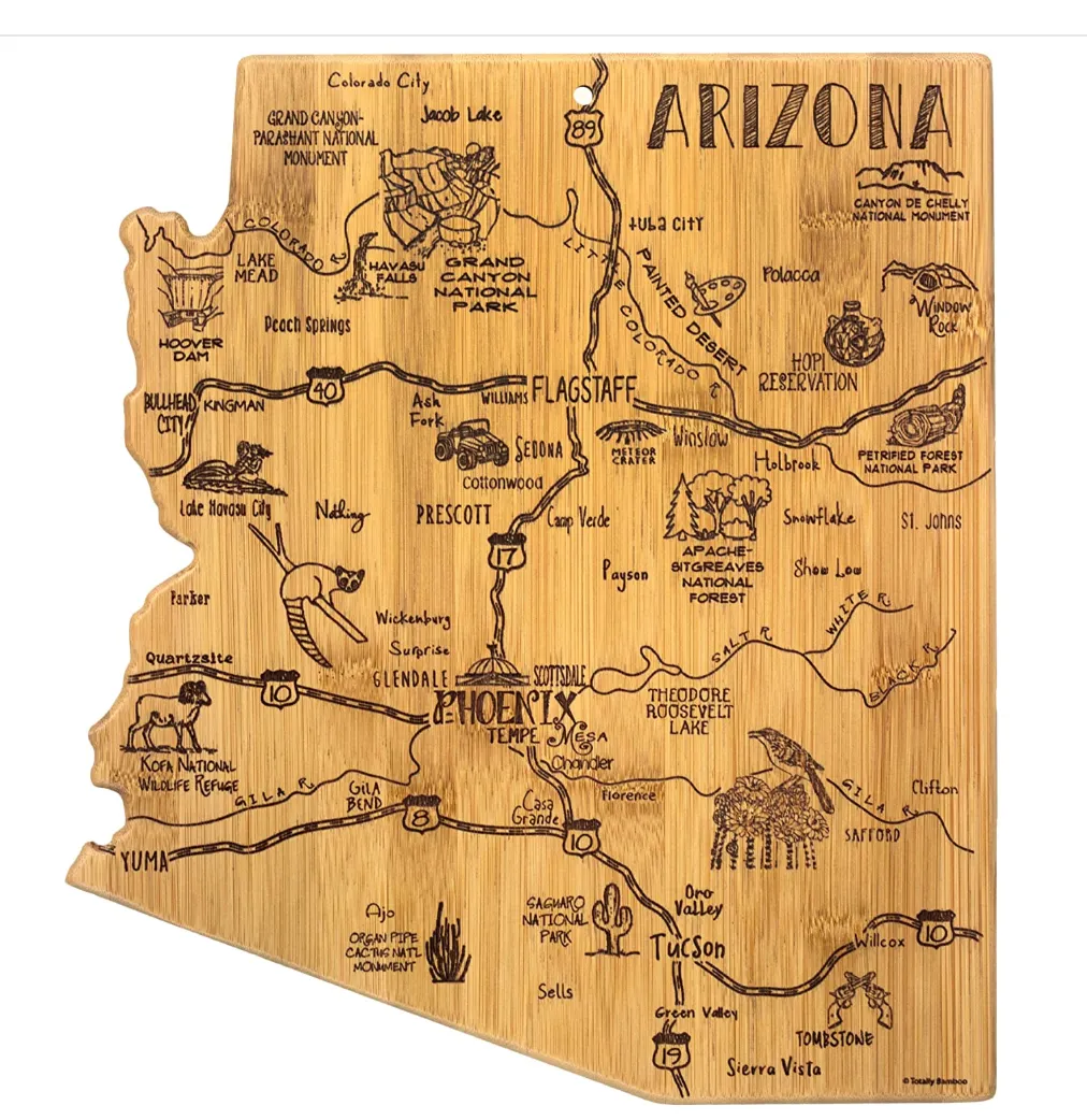 Arizona Laser-Etched Cutting Board