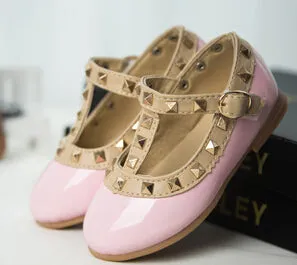 Baby Girl Shoes Patent Leather with Stud Grommets