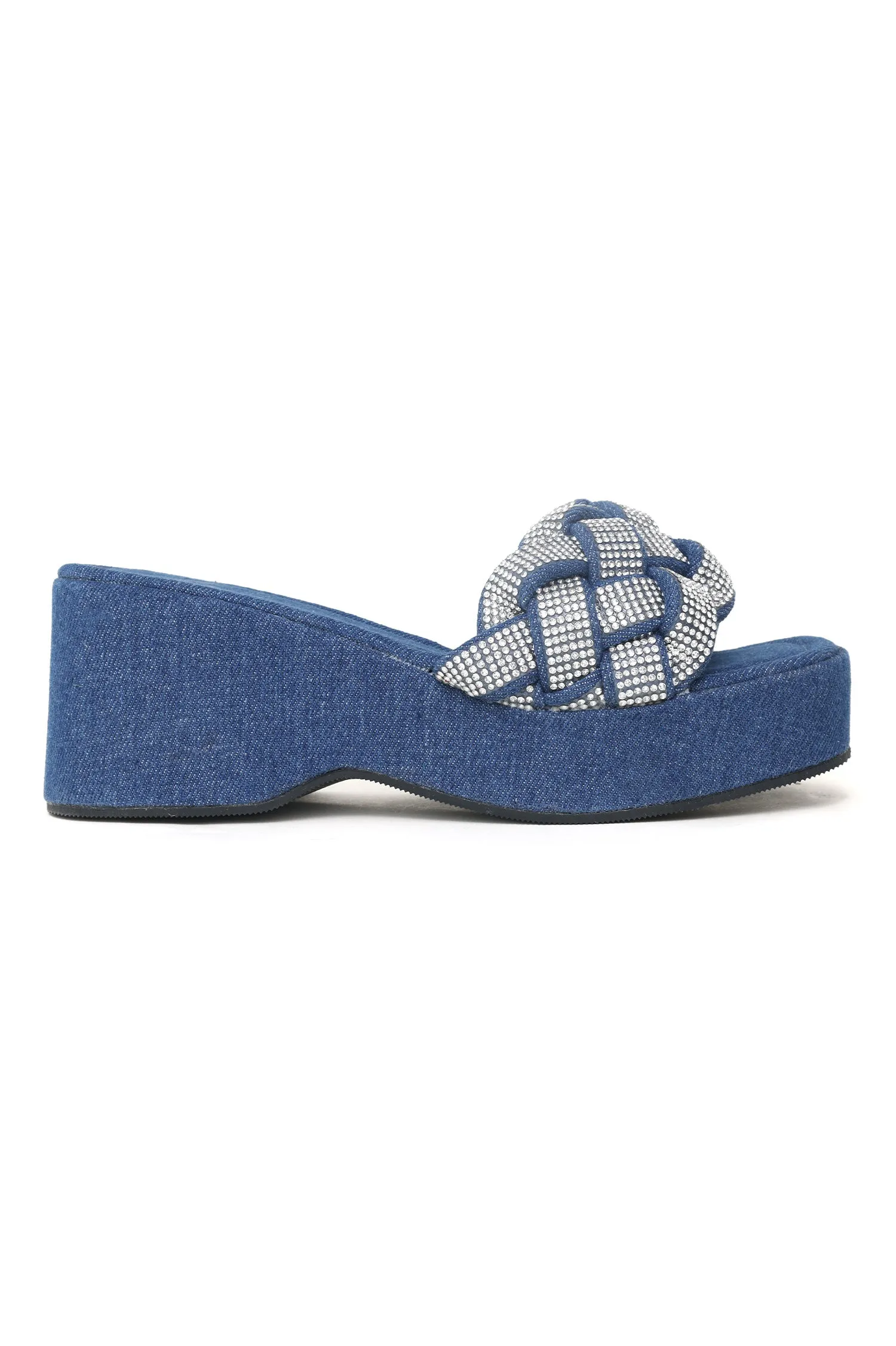 BASKET WEAVE PLATFORMS-BLUE