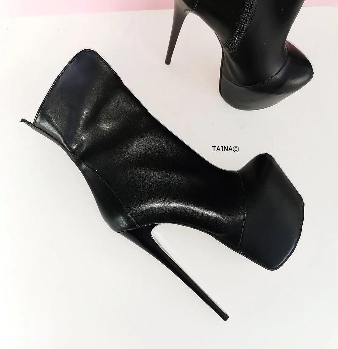 Black Matte Hidden Platform Boots