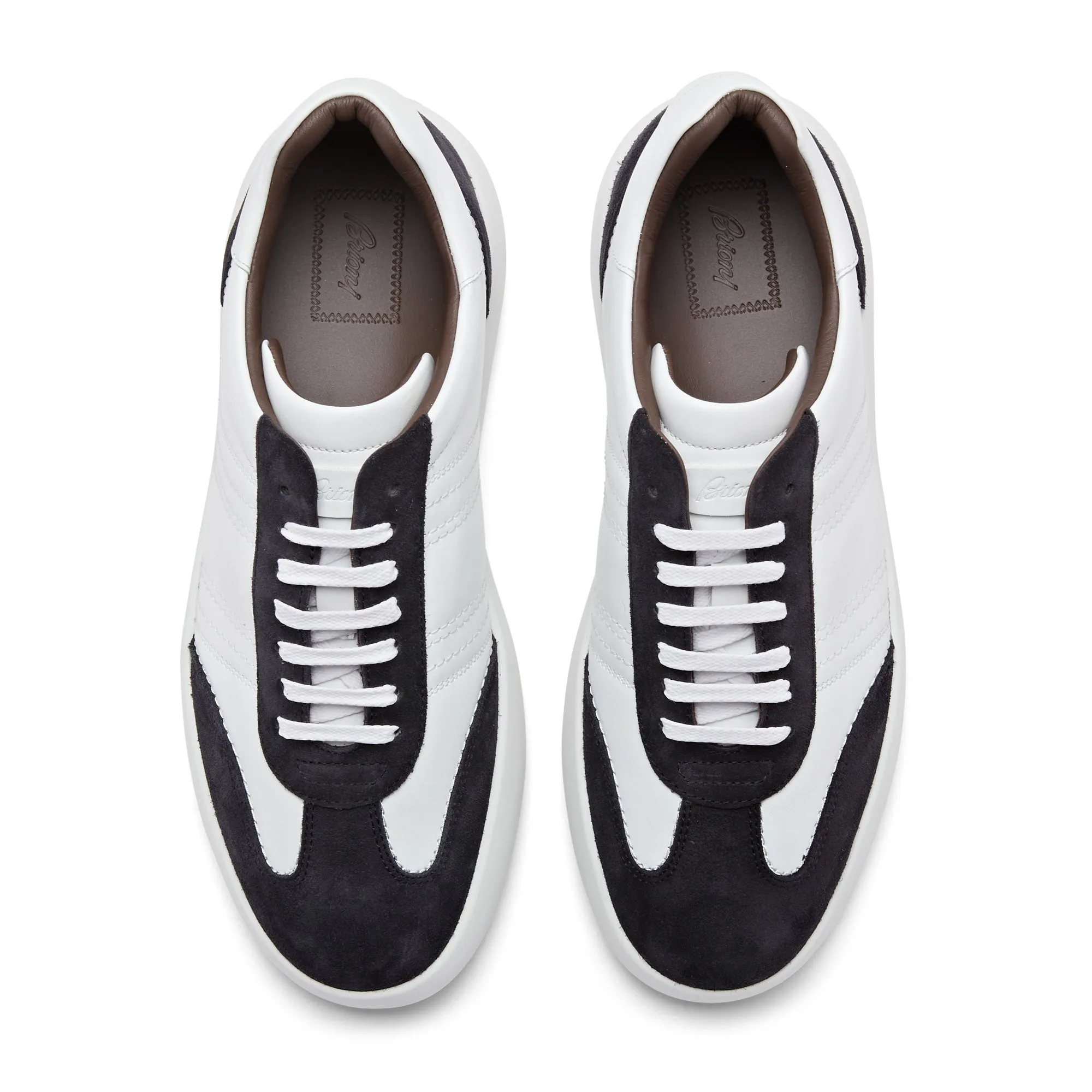 Brioni White Low Top Trainer (Navy/White)