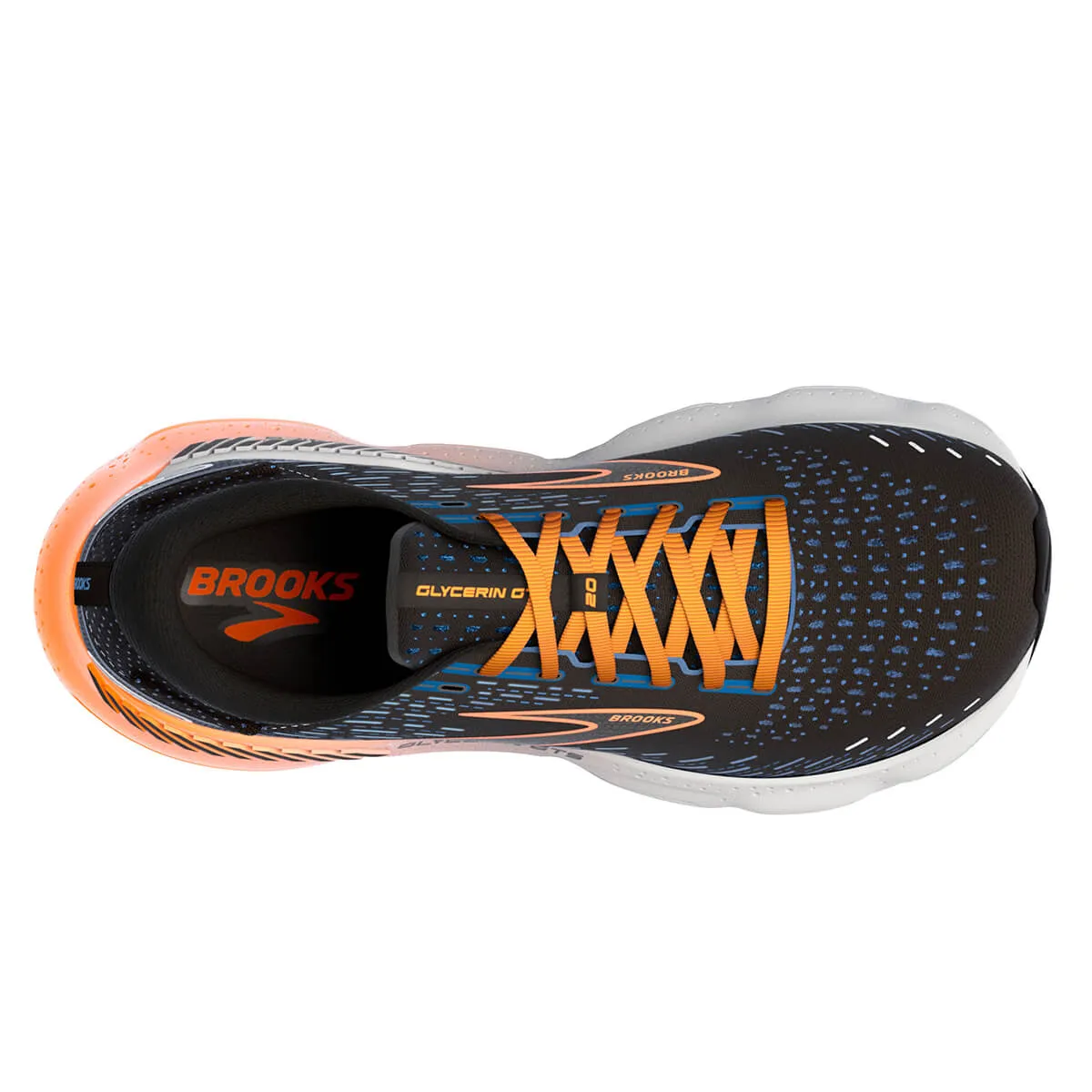 Brooks Glycerin GTS 20 Mens | Black/classic Blue/Orange