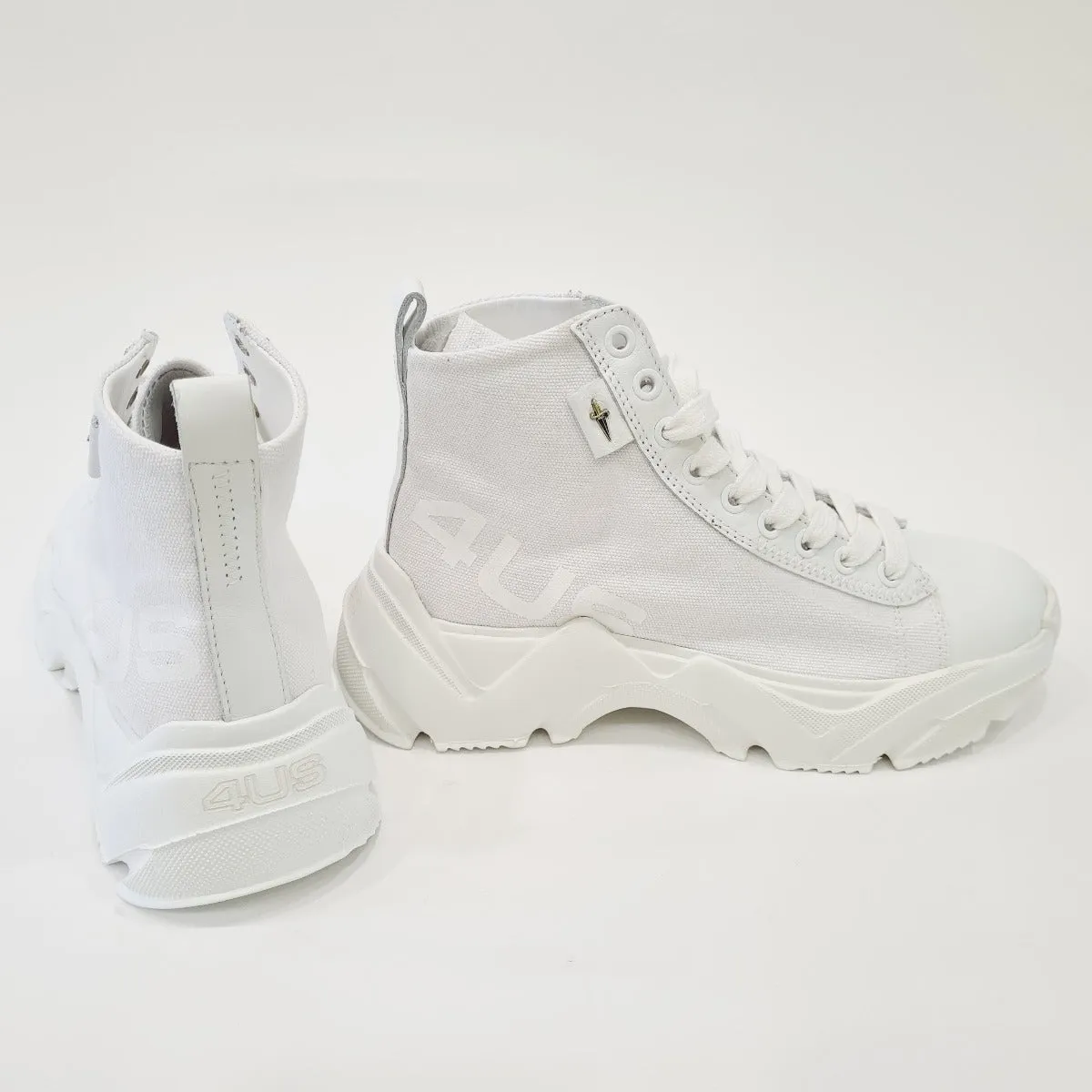 Cesare Paciotti 4us sneaker Donna 5 cm pelle e tessuto white art.RD10 rif.113