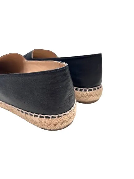 Chanel Size 41 Black Leather Espadrilles