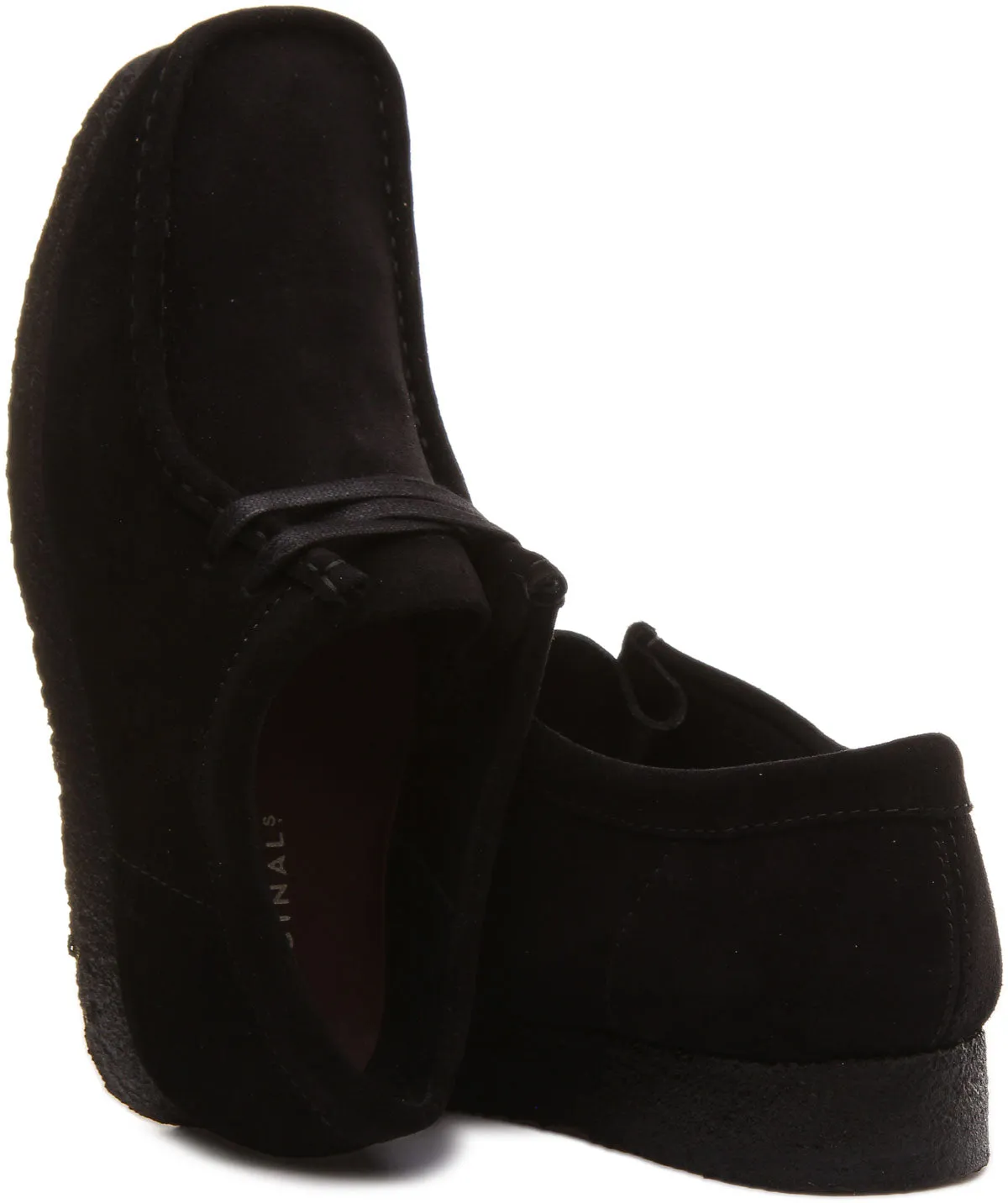 Clarks Originals Wallabee In Black Suede For Men