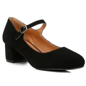 Dallin Suede Block Heel Mary Janes