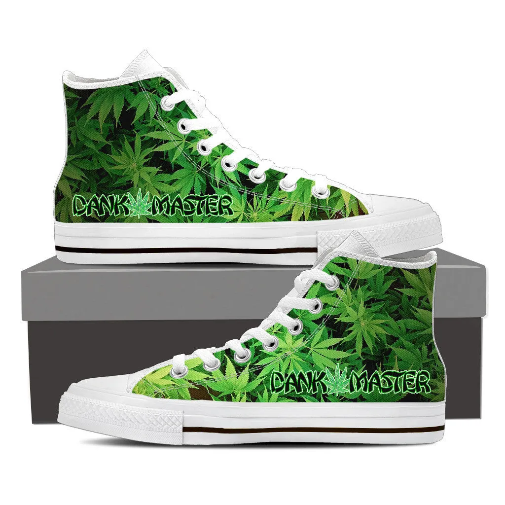 Dank Master Green Weed Leaf High Top Canvas Shoes