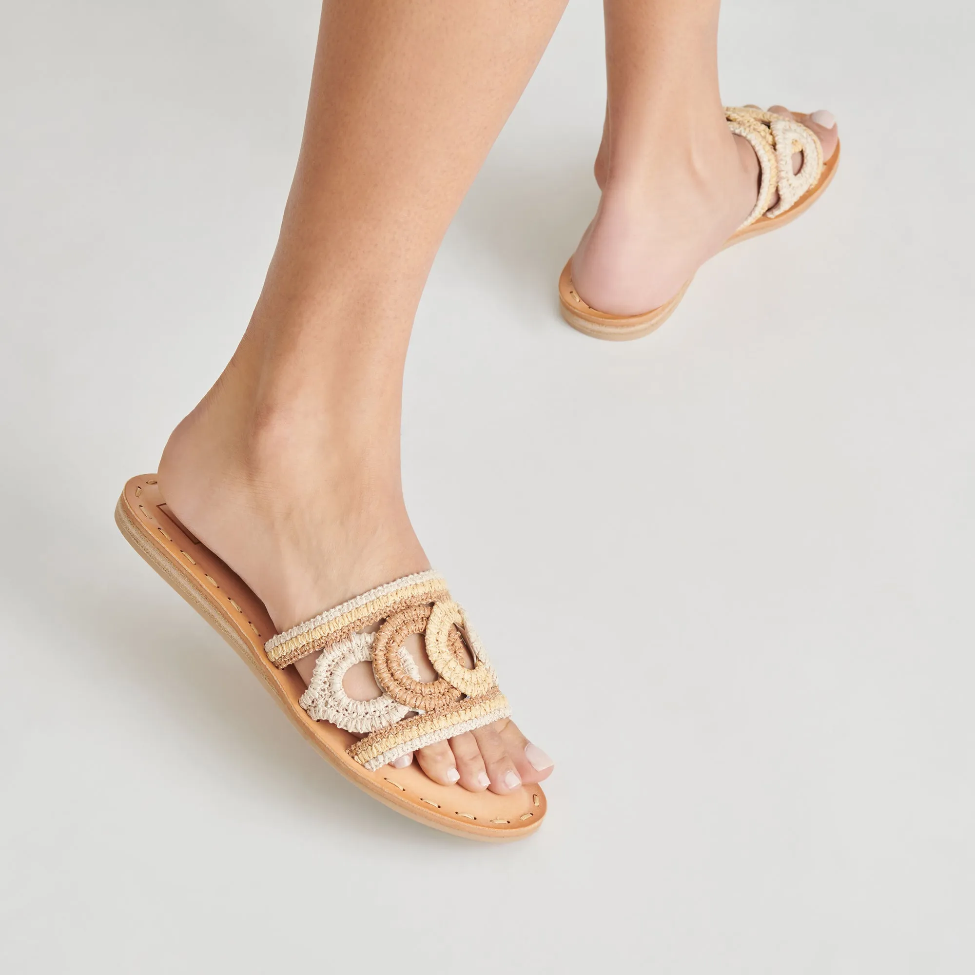 DANY SANDALS NATURAL MULTI RAFFIA