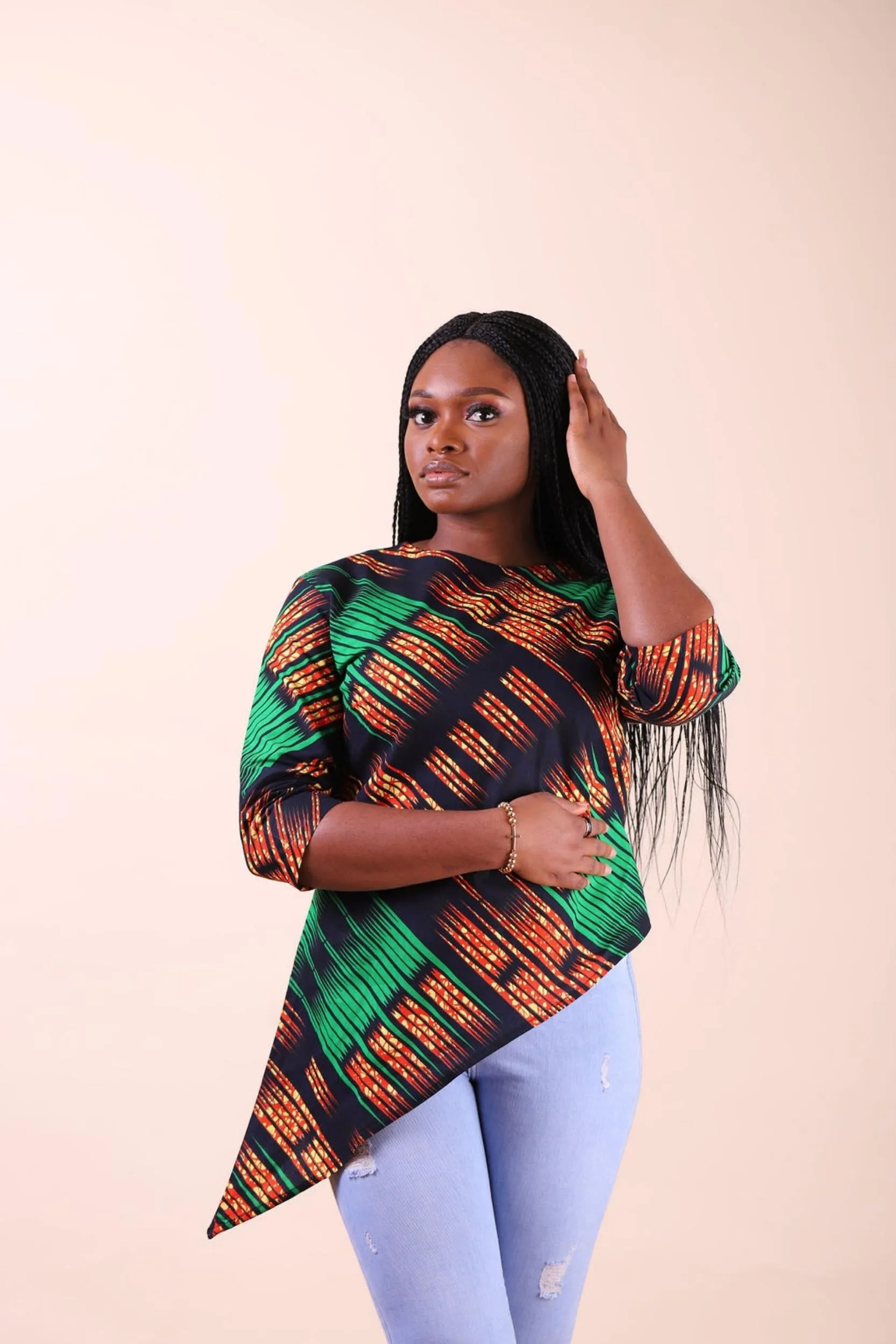 DAOUDA AFRICAN PRINT WOMEN'S TOP