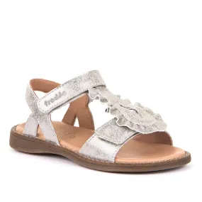 Dressy Kid's Leather Sandal - Silver