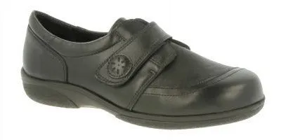 Easy B Owl Ladies Black Velcro Stretch Shoe 78998A