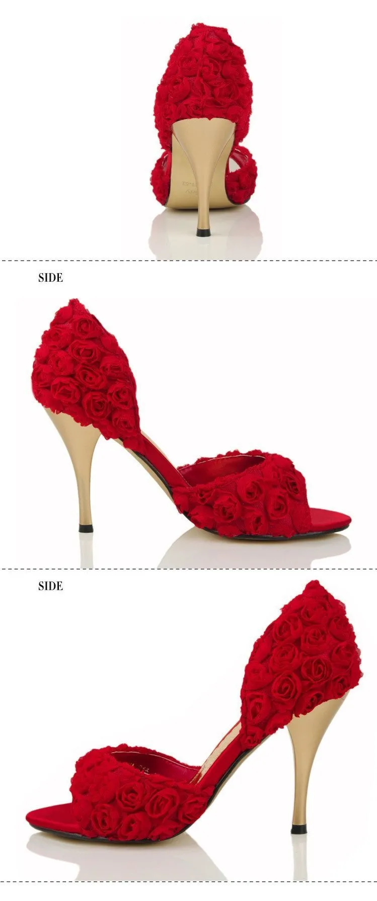 Elegant Flower Lace Women's High Heels Fish Toe Wedding Shoes, SY0102