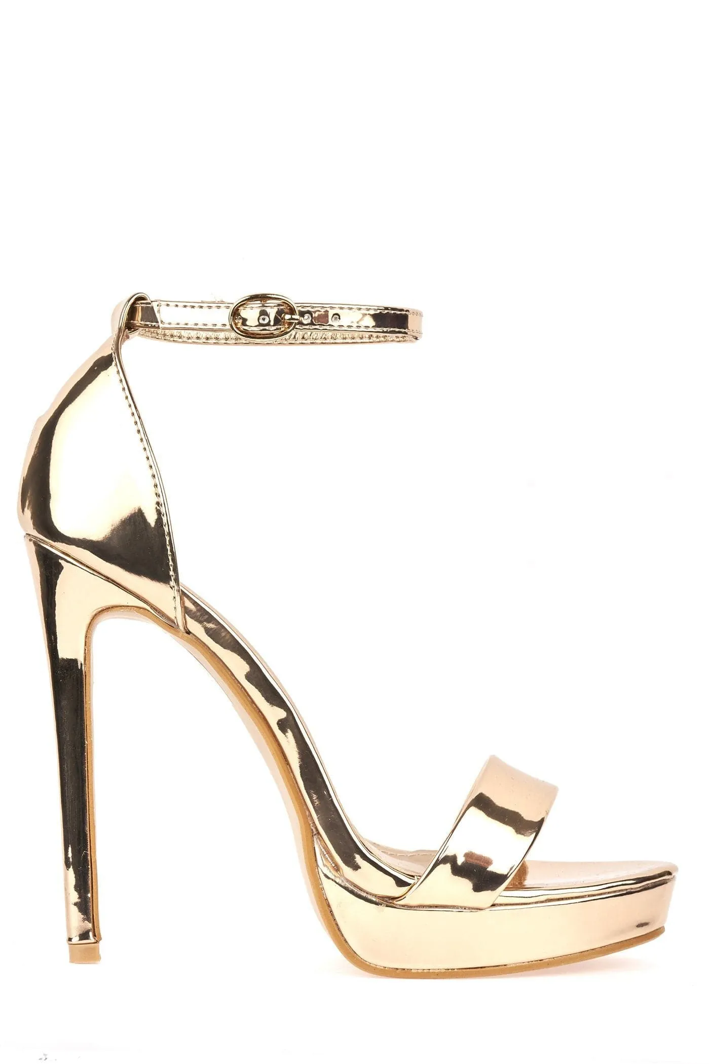 Ella Barely There Platform Sandal in Rose Gold