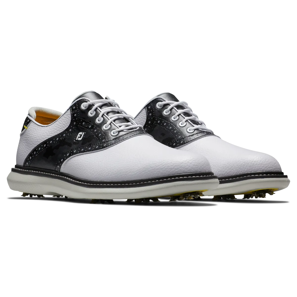 FootJoy Men's Traditions Golf Shoes- White/Black Camo