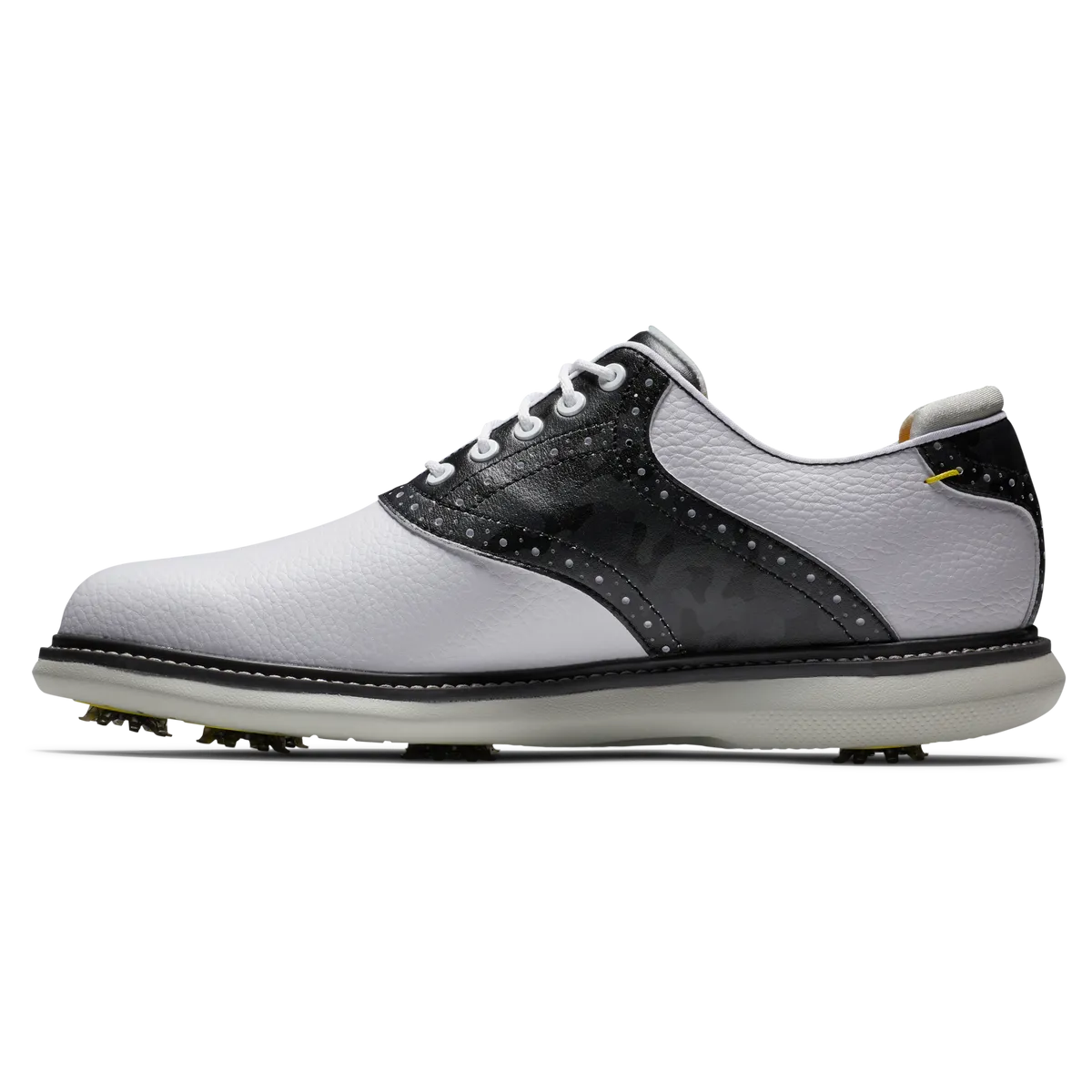 FootJoy Men's Traditions Golf Shoes- White/Black Camo