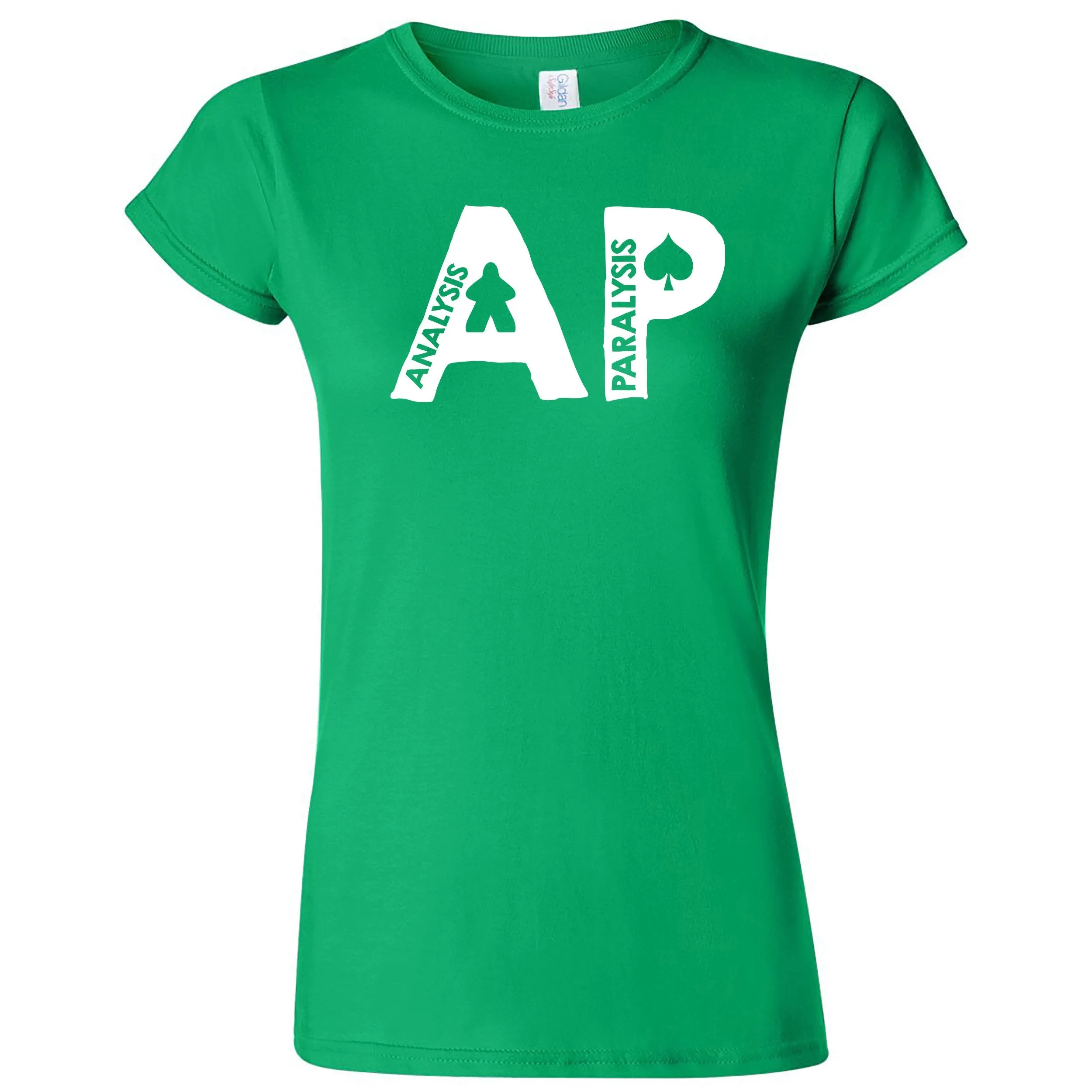 Funny "AP - Analysis Paralysis" women's t-shirt