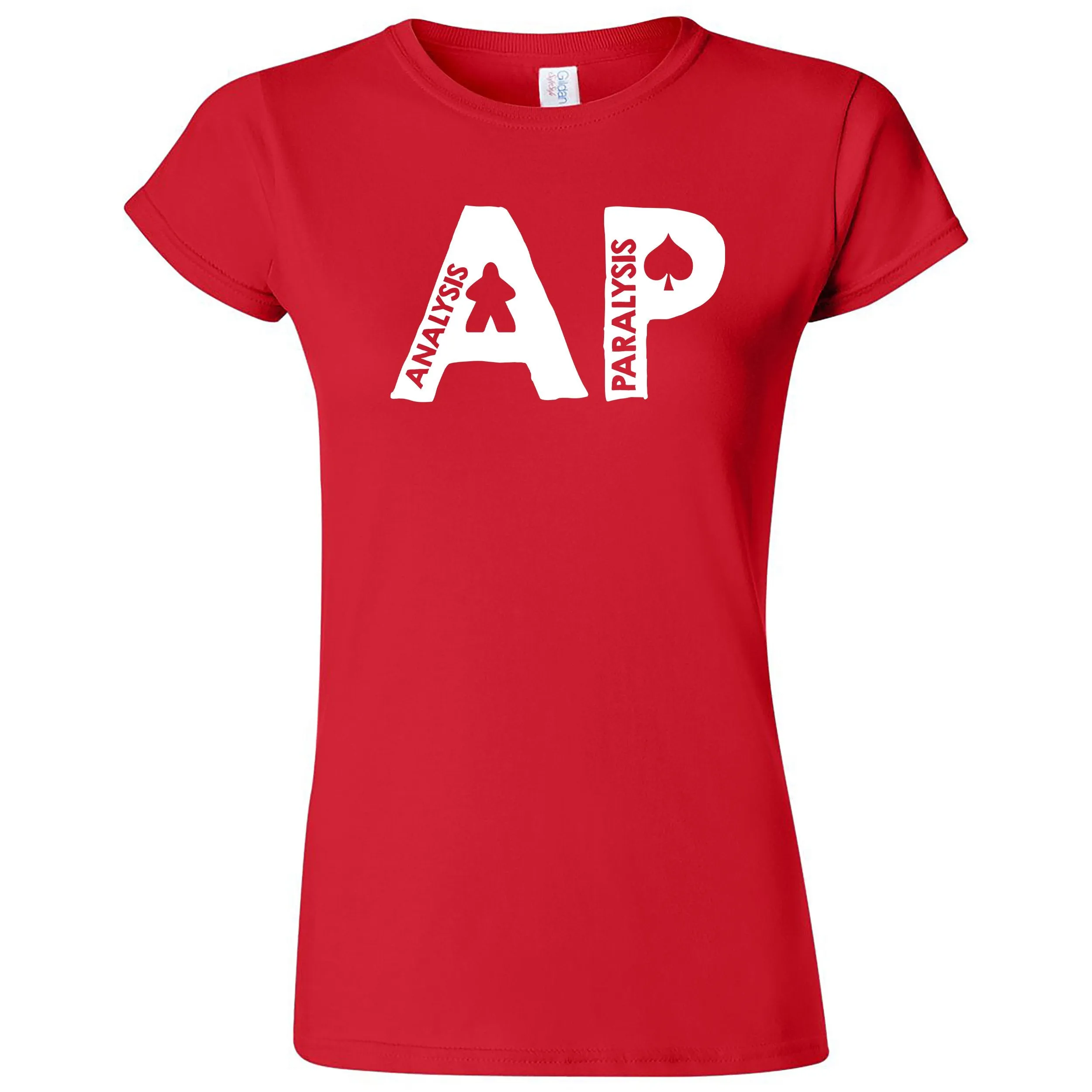 Funny "AP - Analysis Paralysis" women's t-shirt