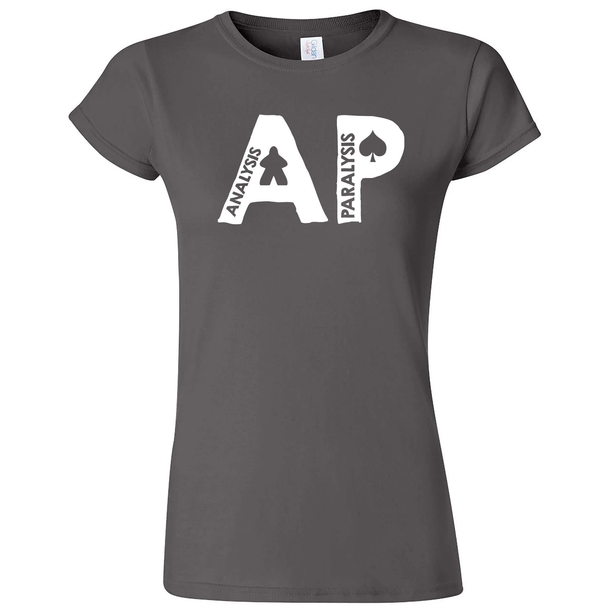 Funny "AP - Analysis Paralysis" women's t-shirt