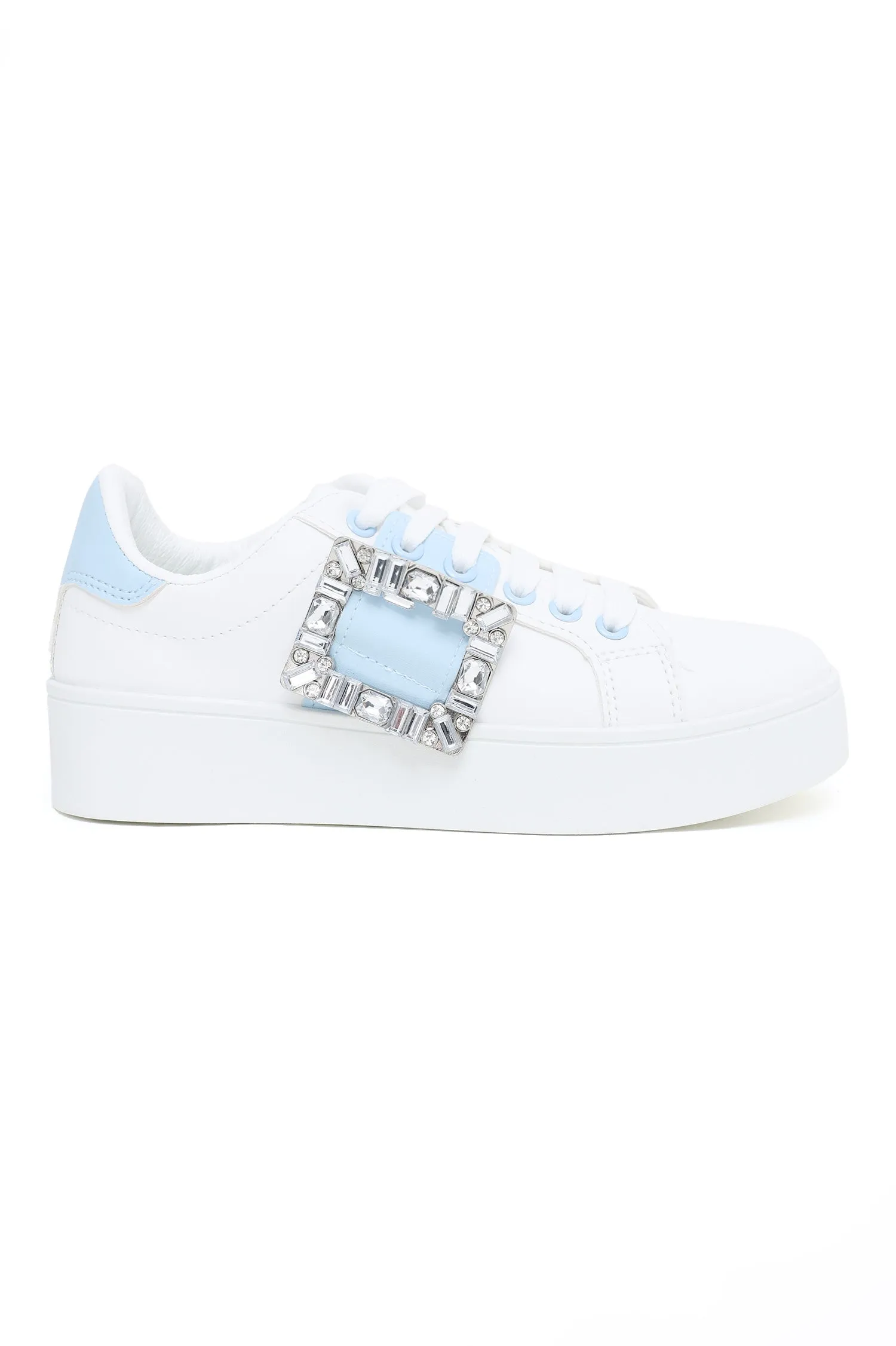 FUSION BUCKLE SNEAKERS-WHITE/BLUE