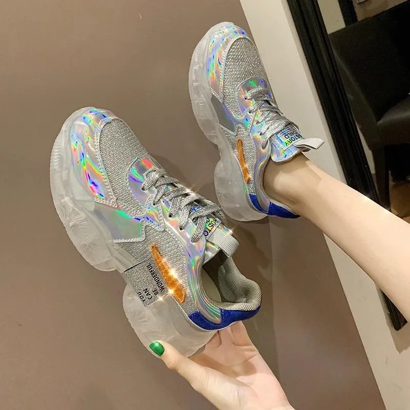 Holographic Chunky Sneakers