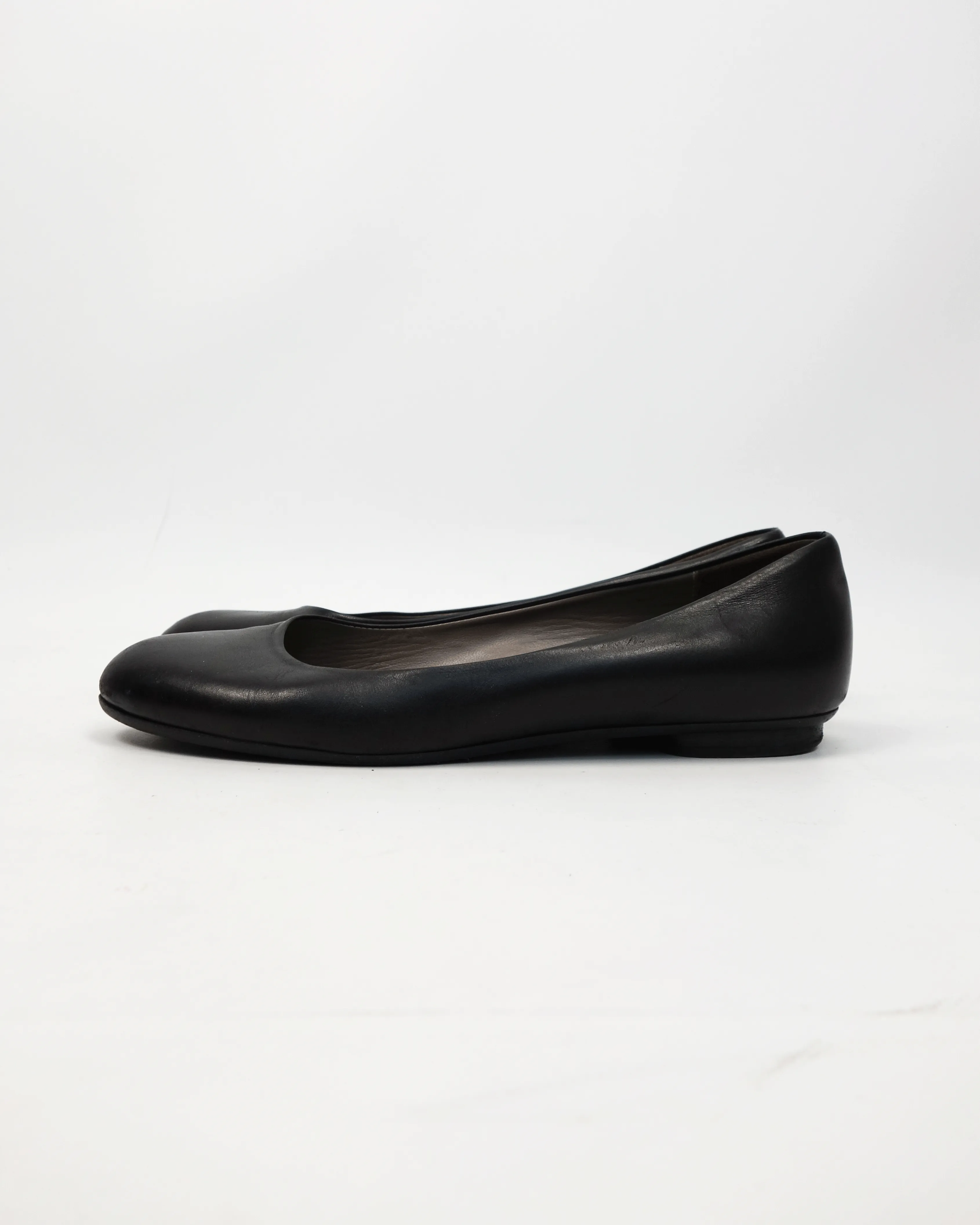 Jil Sander Black Leather Ballerinas Flats 2000's