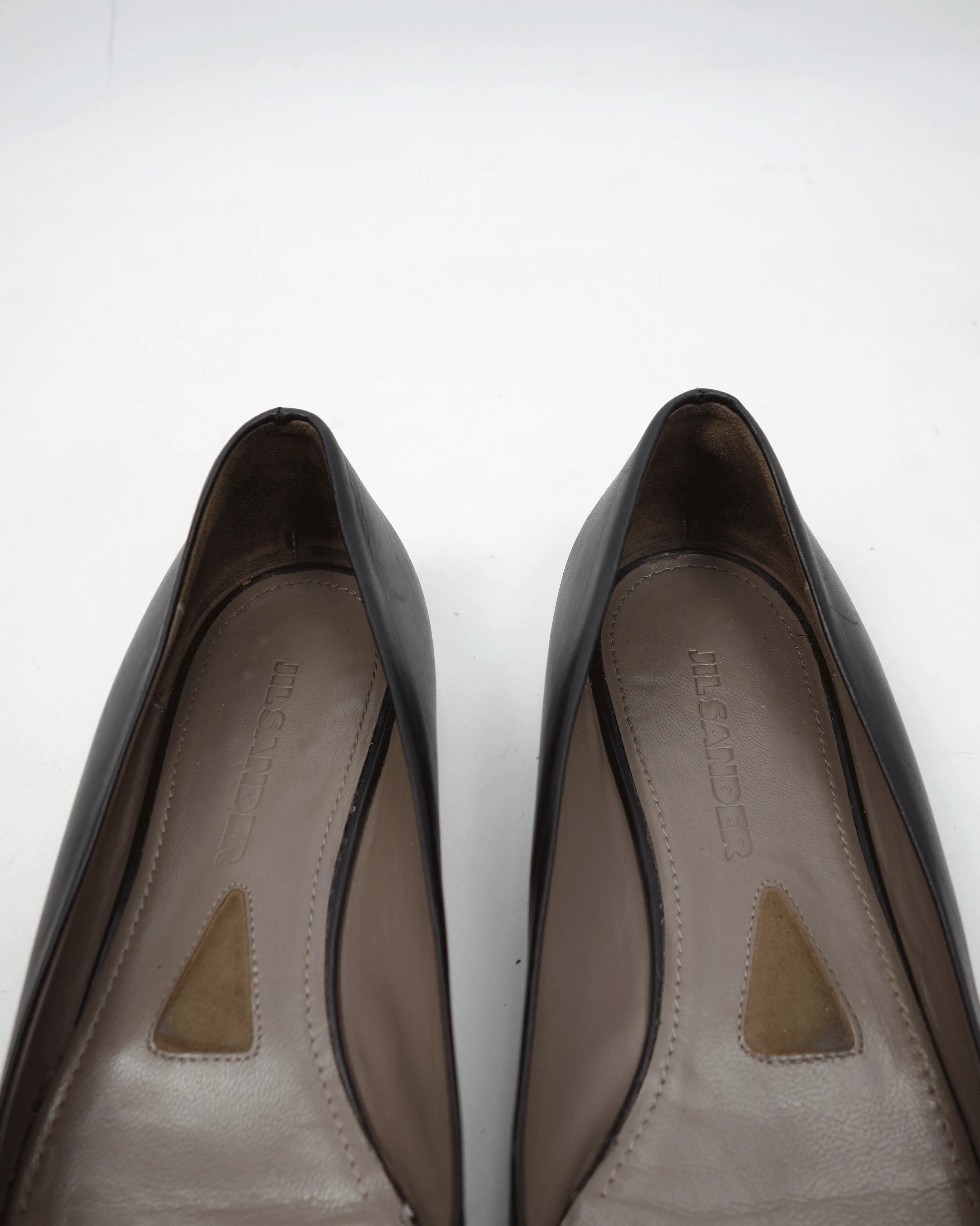 Jil Sander Black Leather Ballerinas Flats 2000's