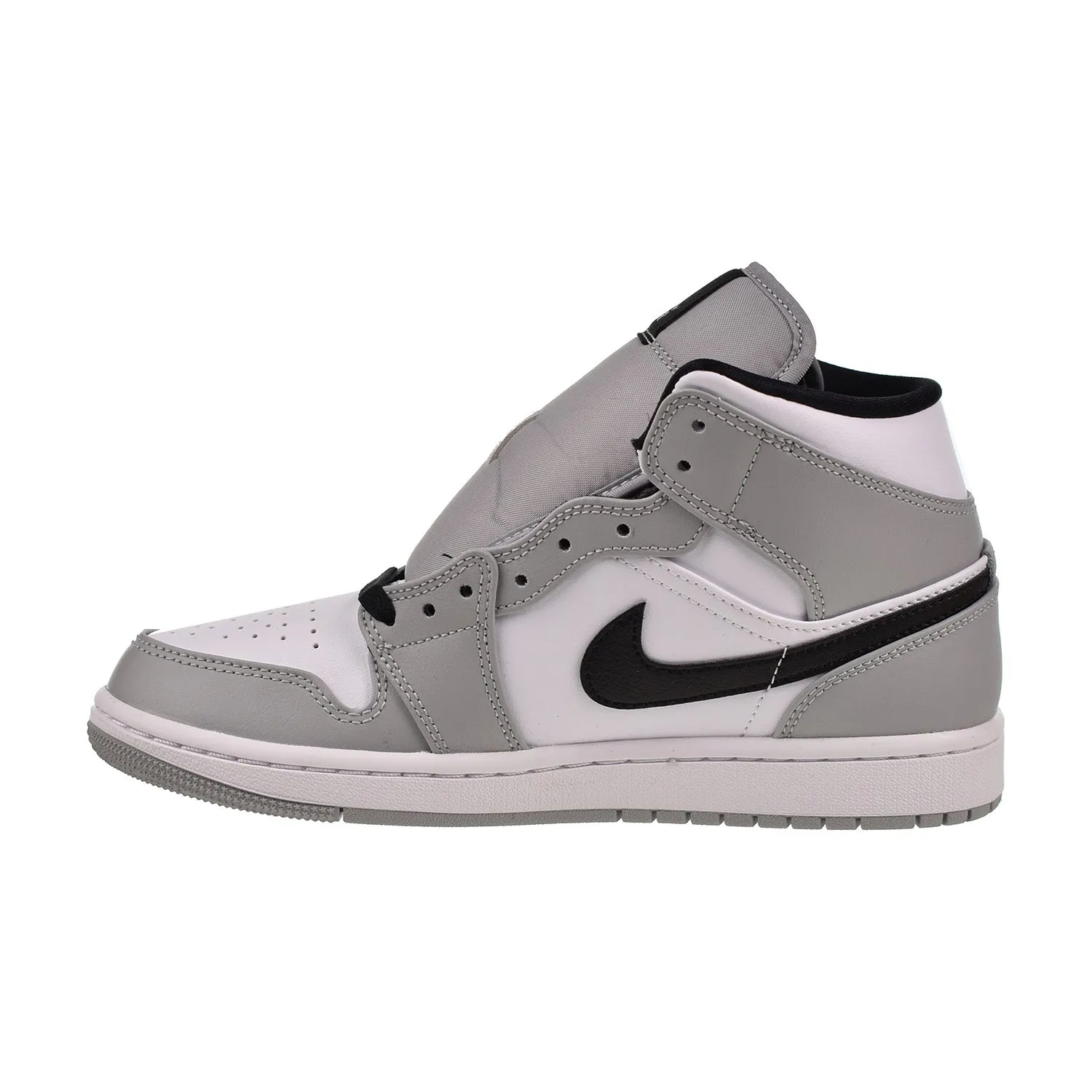 Jordan 1 Mid Men's Shoes Light Smoke Grey-White-Black