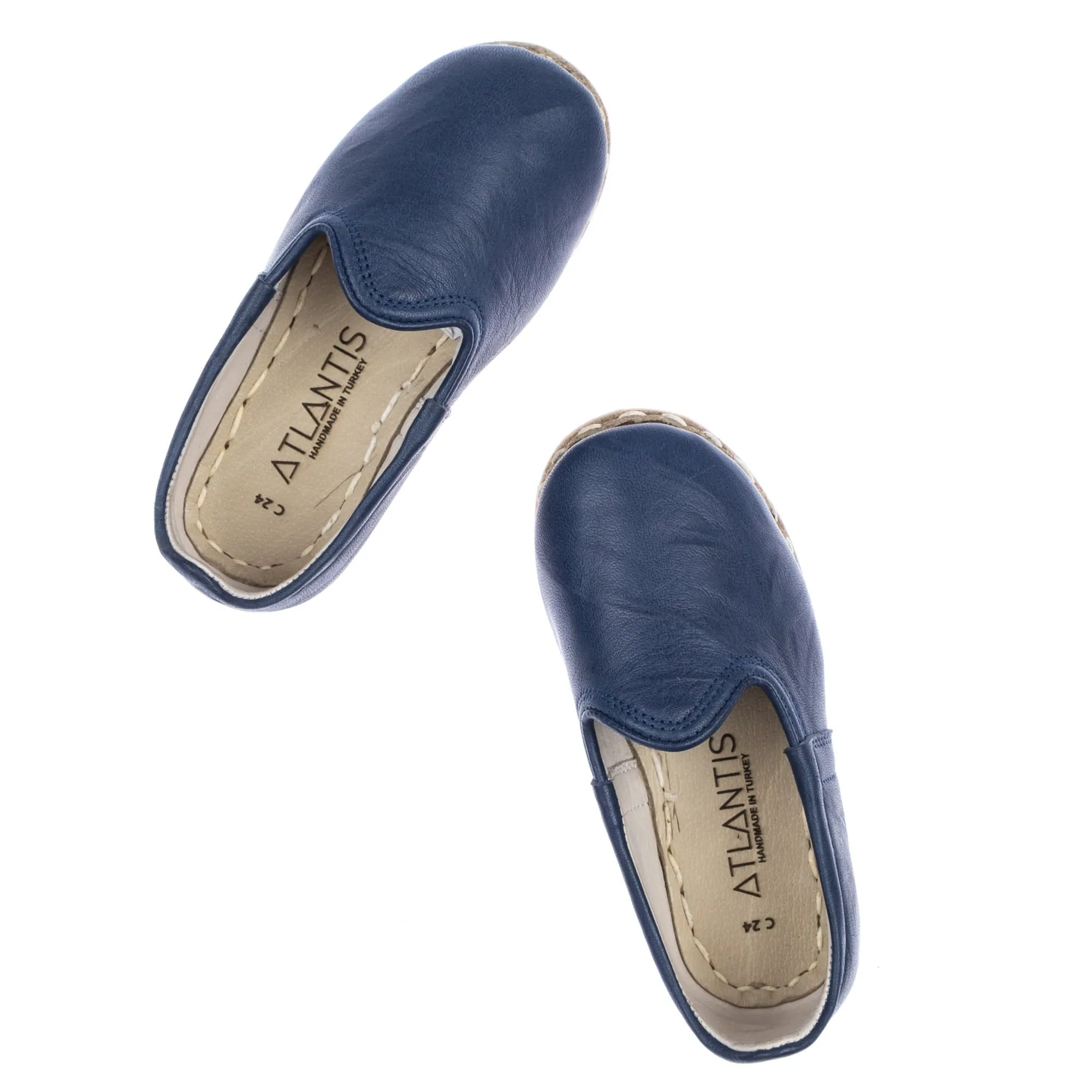 Kids Navy Leather Shoes