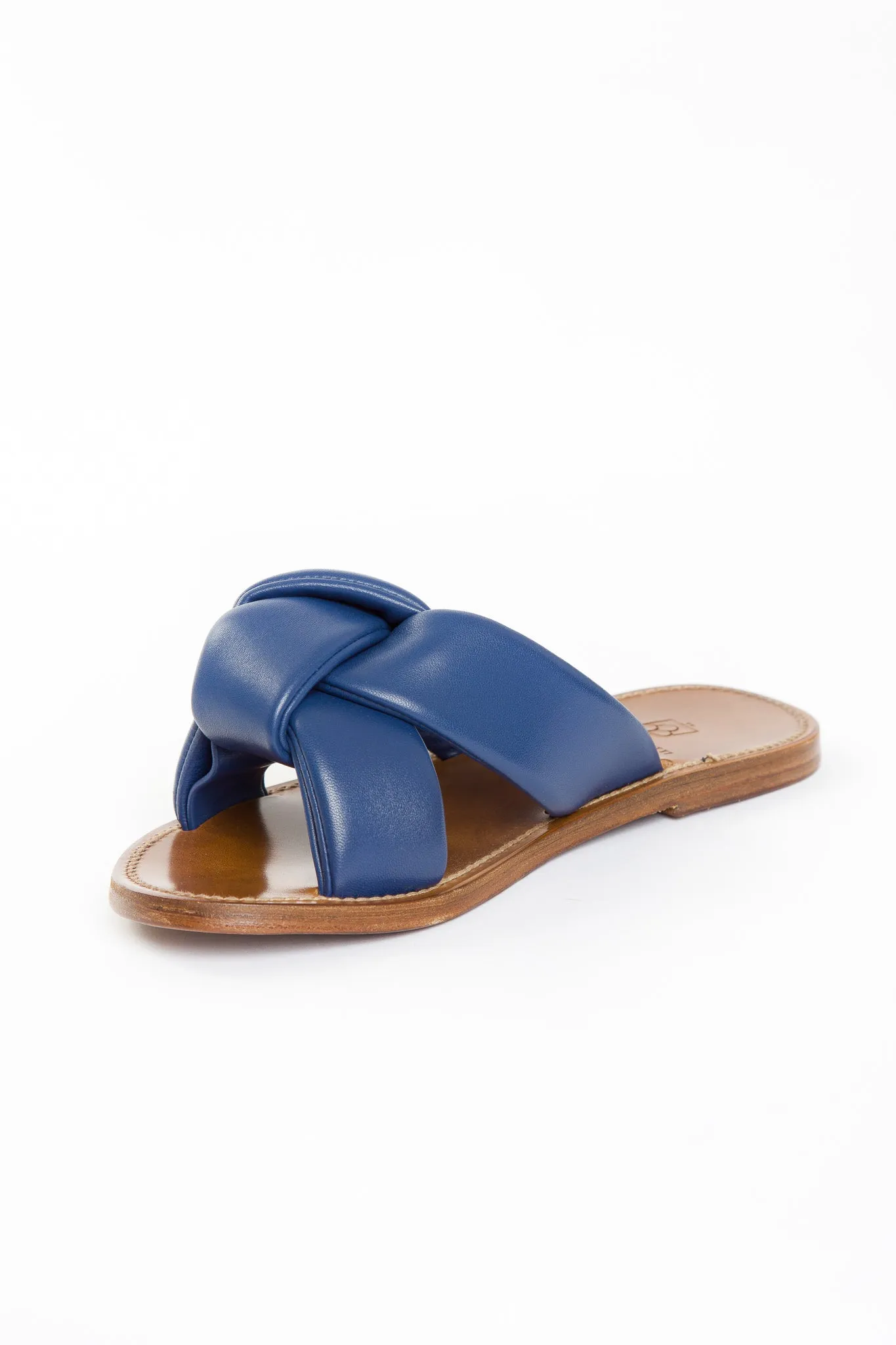 KNOTTED SANDAL IN ITALIAN LEATHER COBALT - SIZE 39