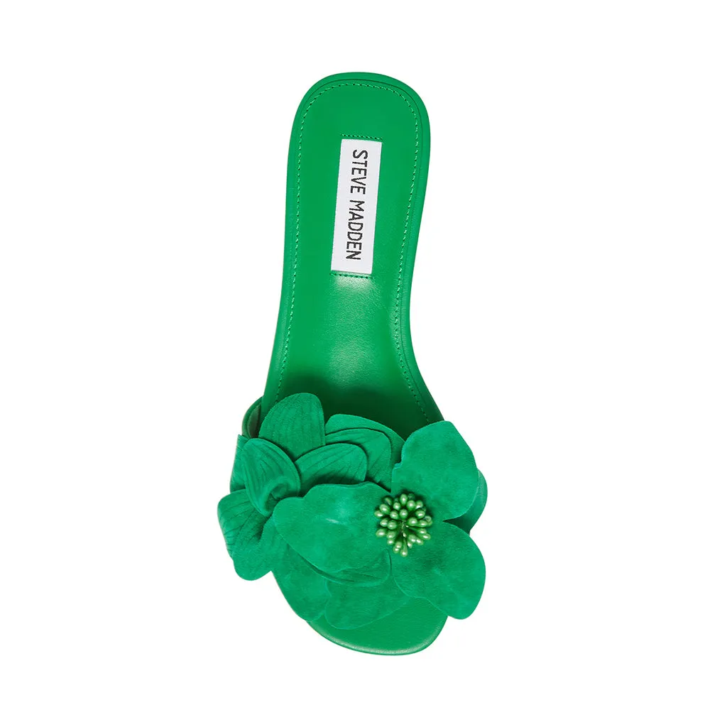 Stylish Green Suede Melena Sandals for Comfort and Elegance