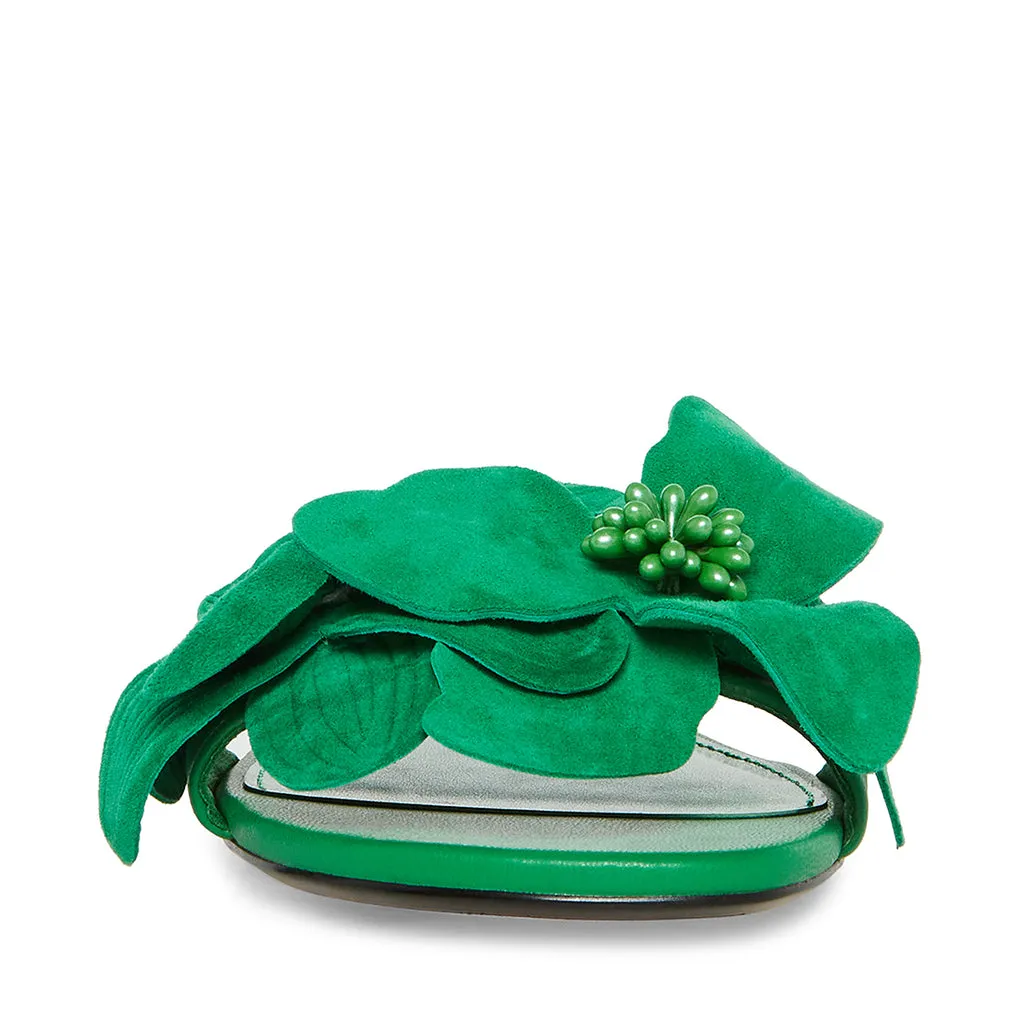 Stylish Green Suede Melena Sandals for Comfort and Elegance