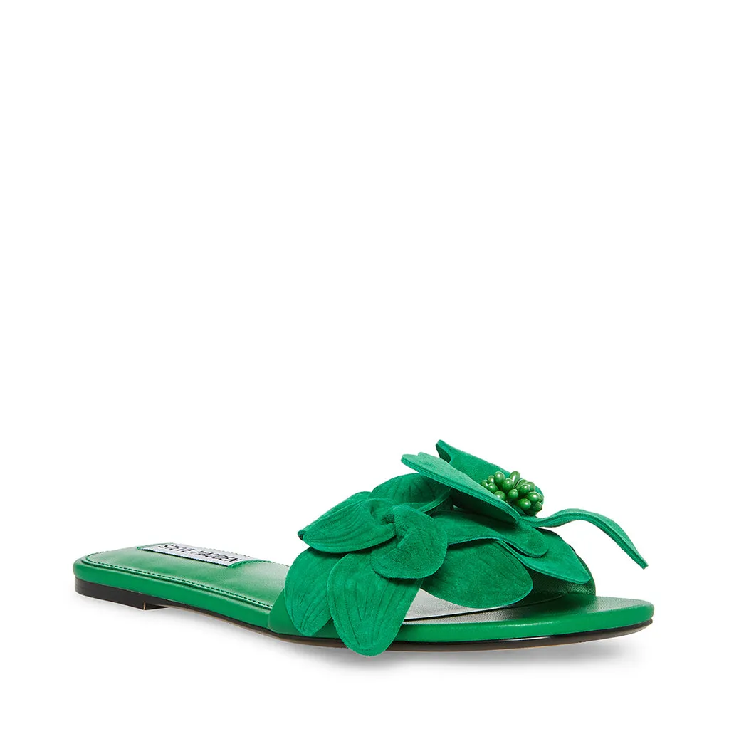 Stylish Green Suede Melena Sandals for Comfort and Elegance