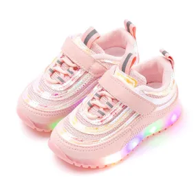 Ozkiz Pink Triple Prism LED Sneakers (Size 140-170)