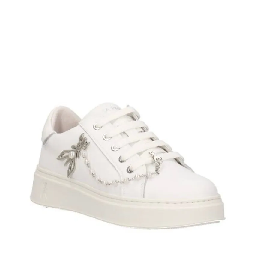 PATRIZIA PEPE SNEAKERS PPJ261 BIANCO-ARGENTO