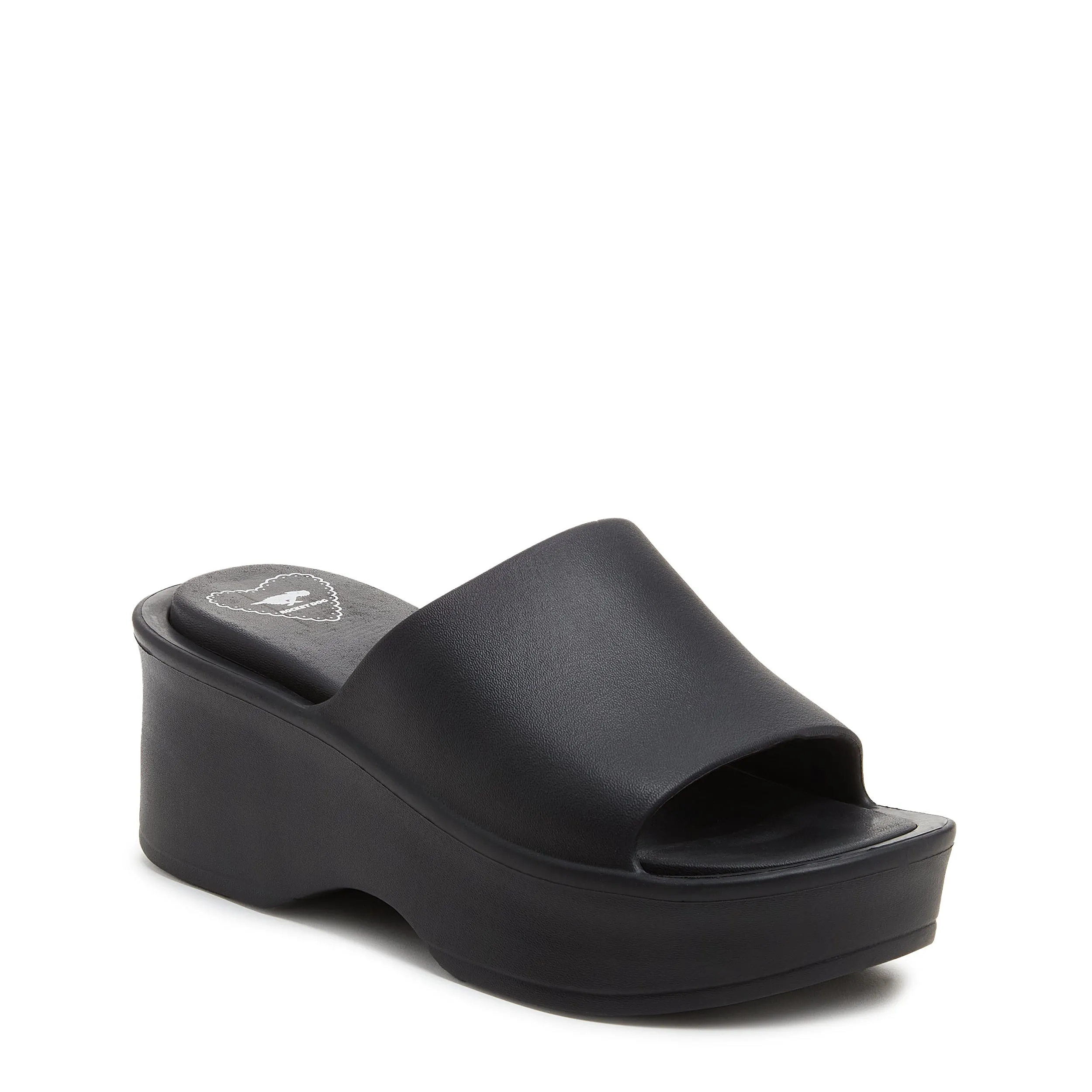 Petal Black Platform Slide Sandals