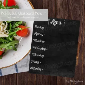 PRINTABLE Chalkboard Menu #1