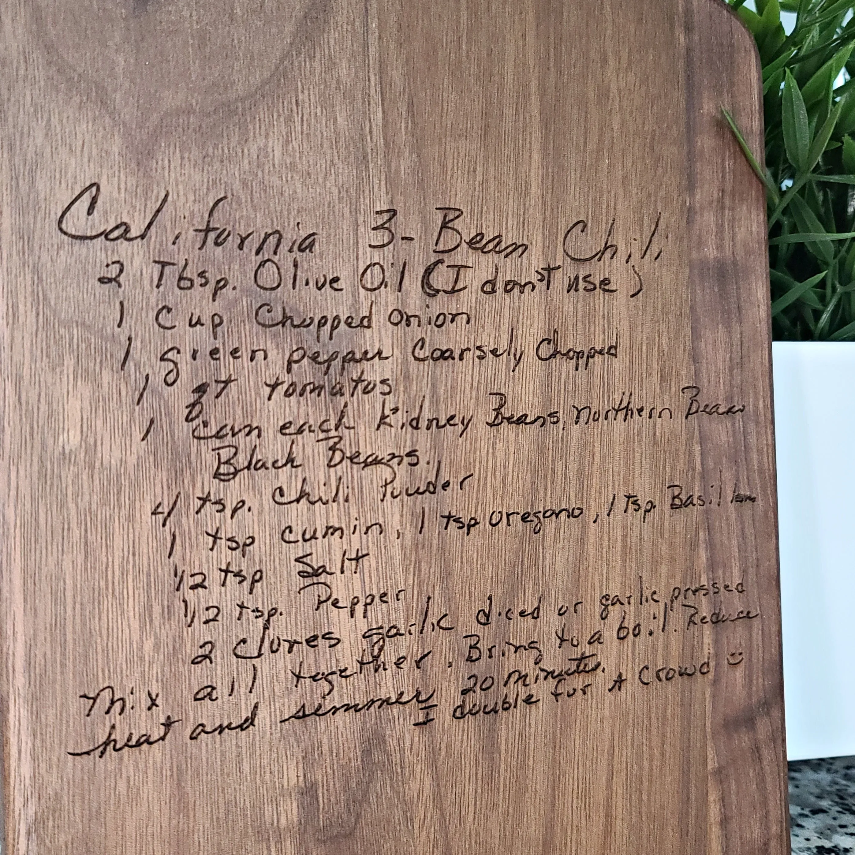 Recipe Engraved Cutting Board | Acacia Wood Paddle Board