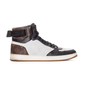 Rivoli Tricolor Leather Monogram High-Top Sneakers Men's 9